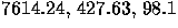 $7614.24, \, 427.63, \, 98.1$